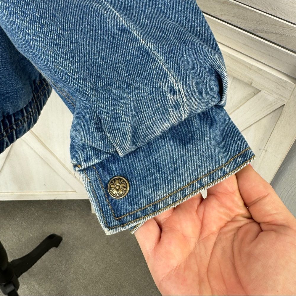 Current Seen Vintage 80s Patchwork Denim Coat Blu… - image 8